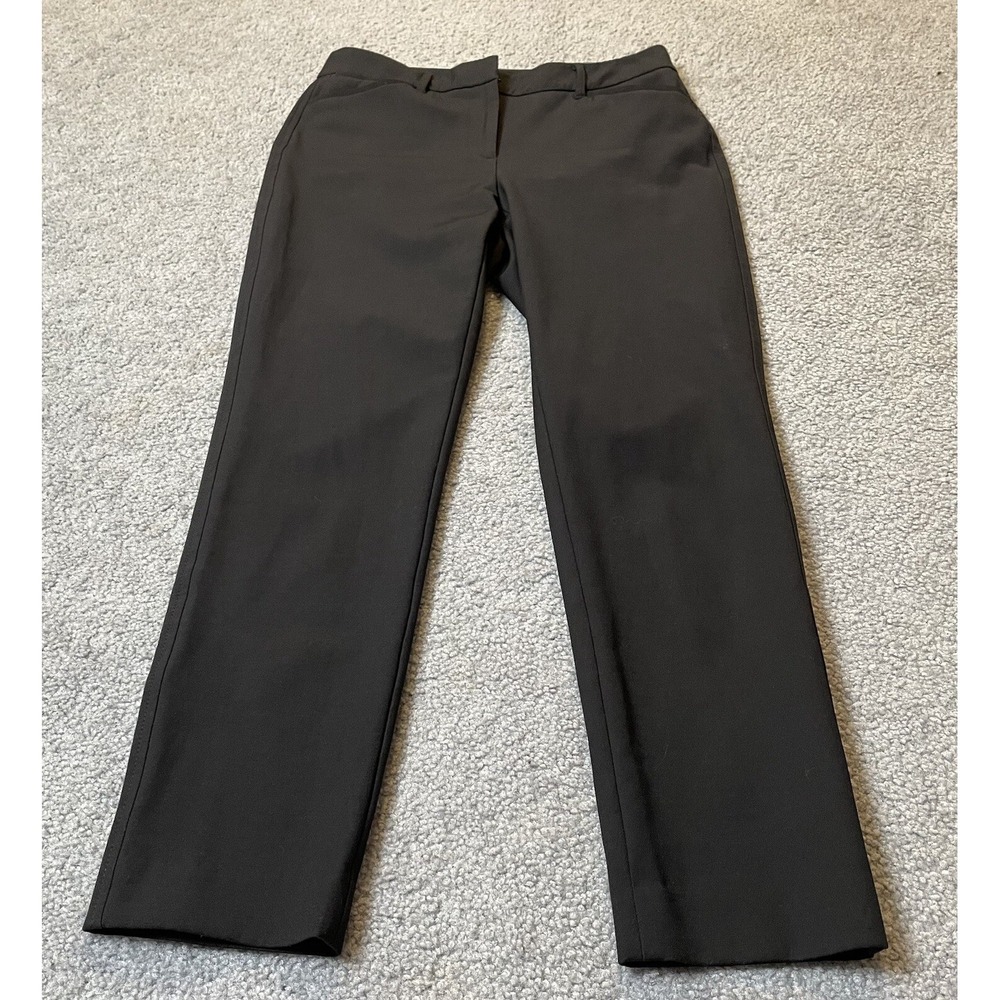 WHBM Straight Dress Pants Women's 4 Black Slim Fit Career Gothic Classic City